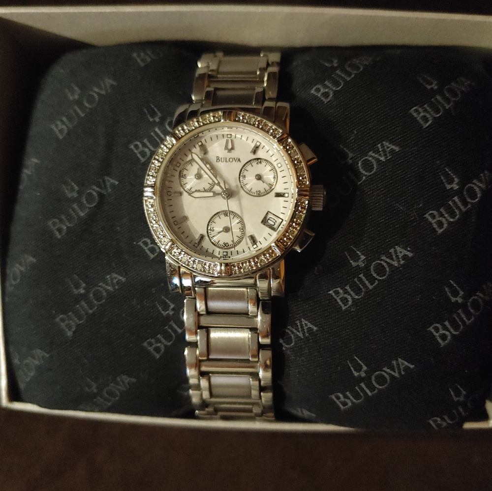 Bulova diamond face women's watch